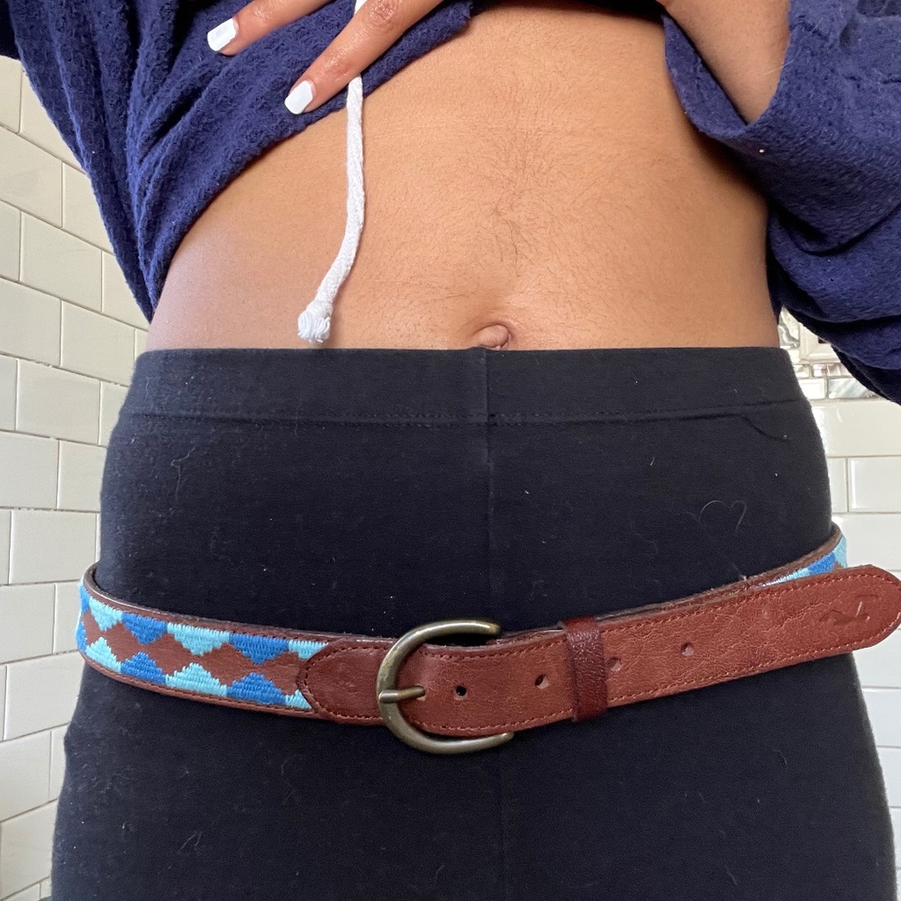 Brown leather belt